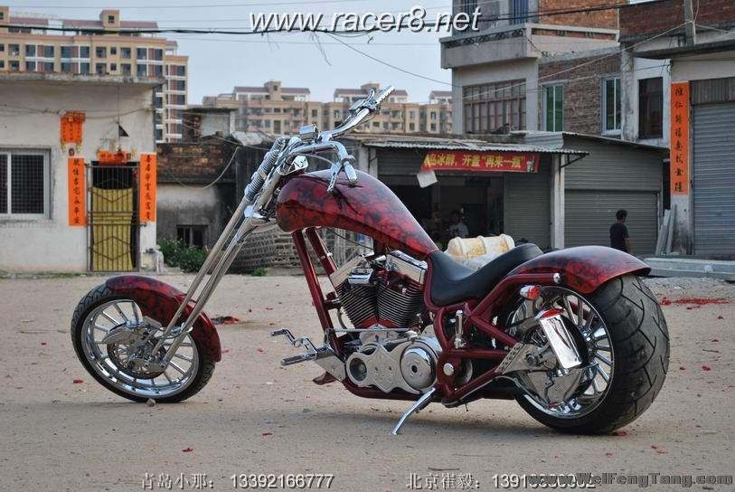 《美国定制》美国超级 Custom Built Chopper 127 红色 图片 1