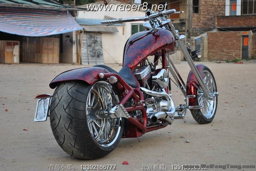 《美国定制》美国超级 Custom Built Chopper 127 红色 Chopper图片 3